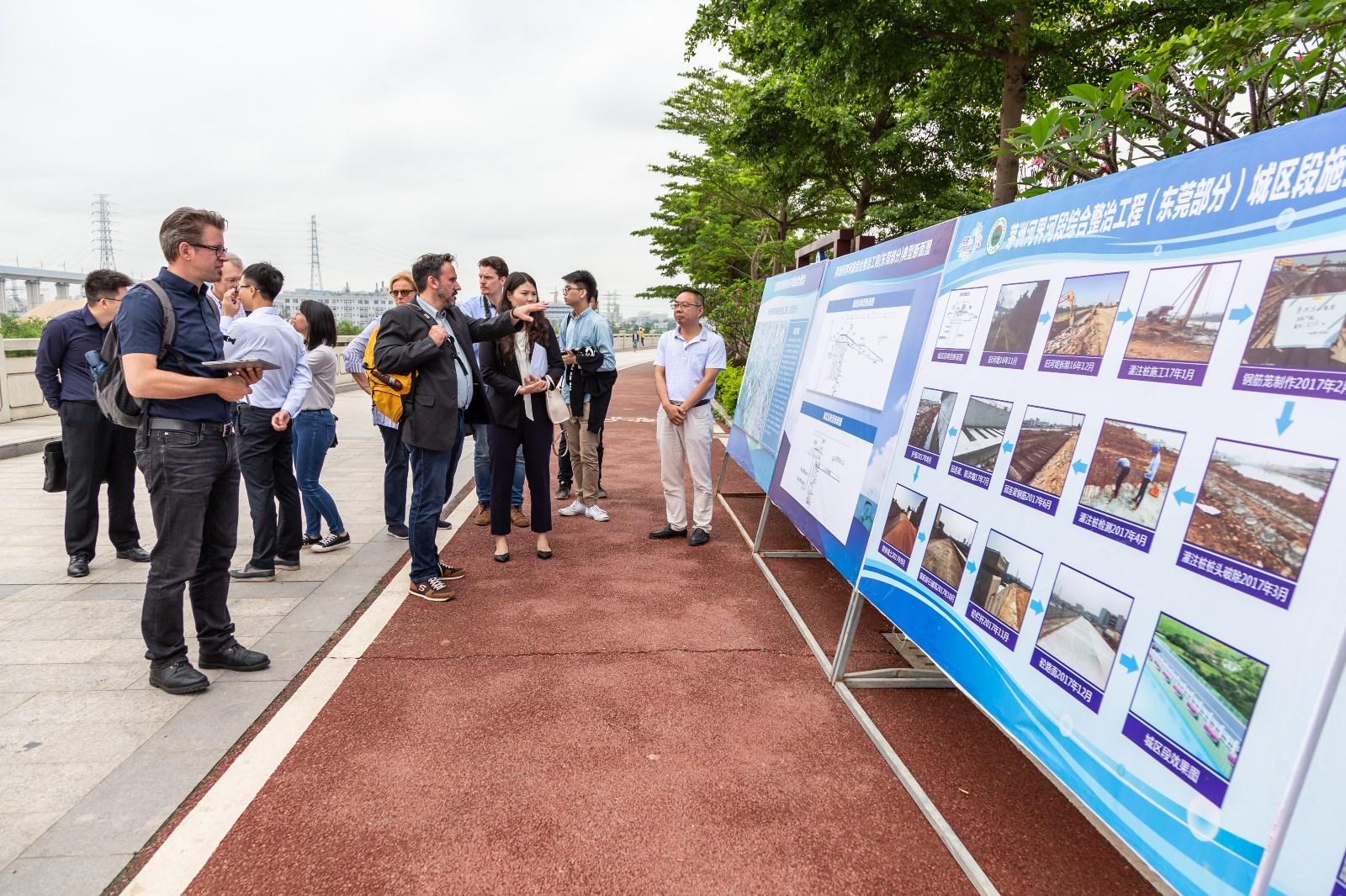 代表團一行了解茅洲河界河段綜合整治工程（東莞部分）情況
